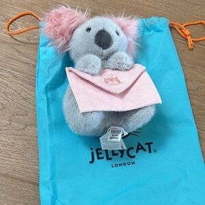 Jellycat Koala with Pink Ears and Pouch